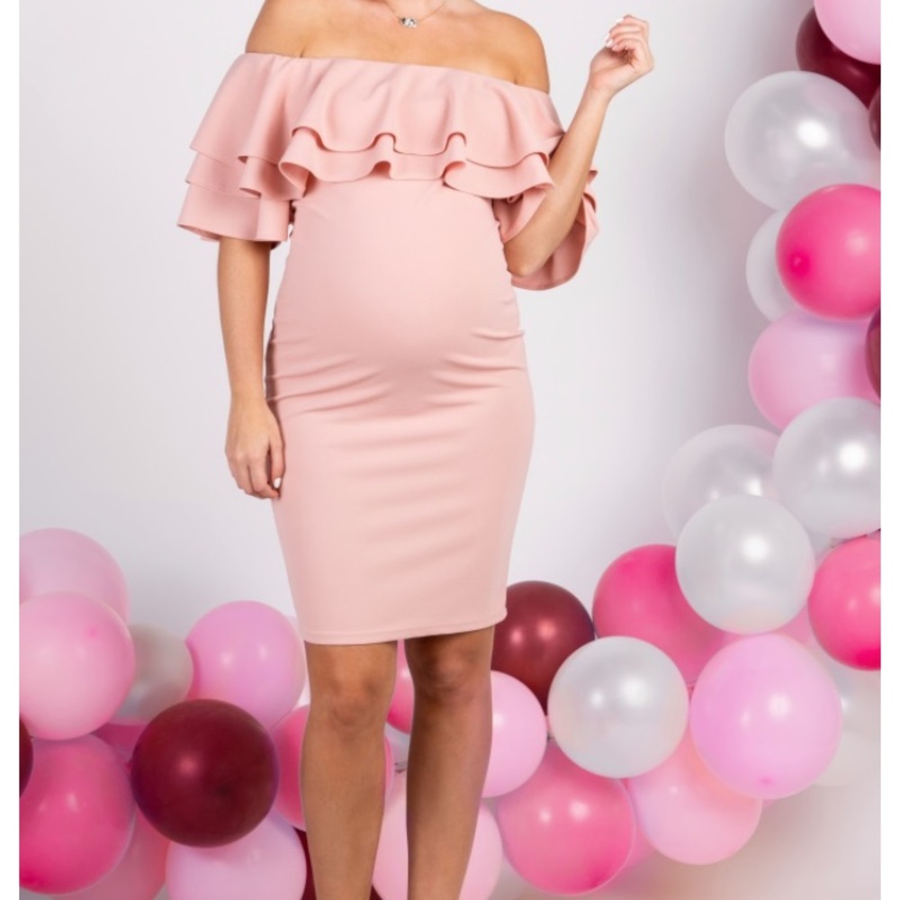 Pink blush maternity dress